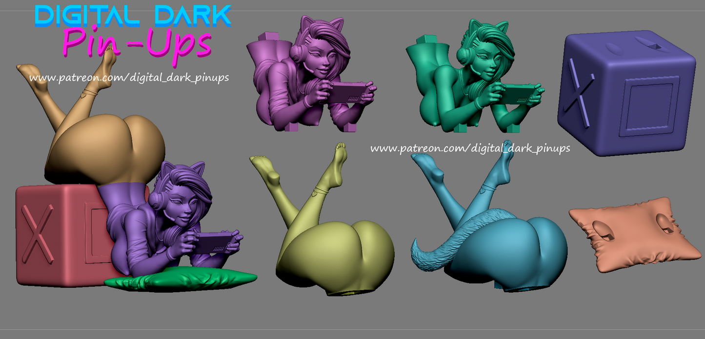 Girl Gamer Steam Deck Model Kit By Digital Dark Pinups 18+