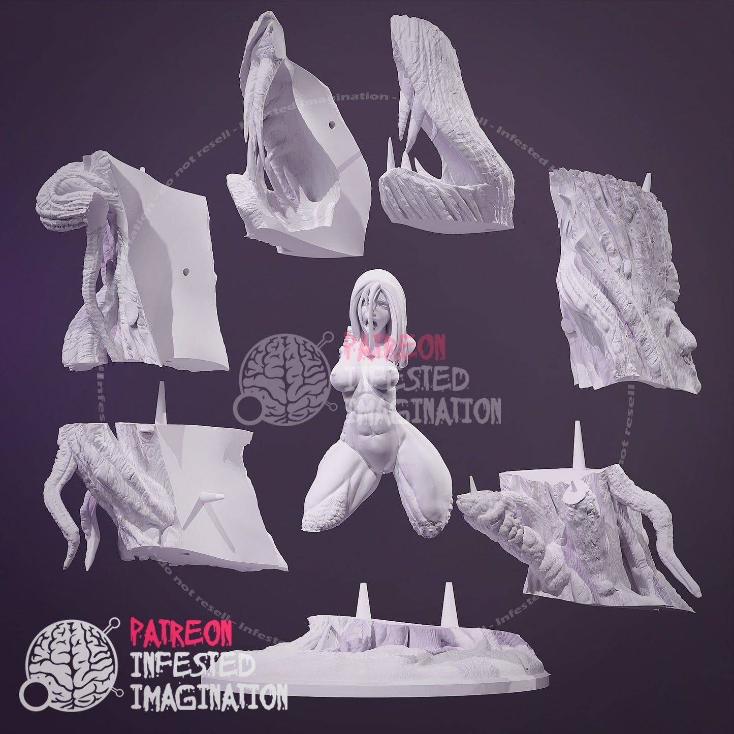 MONSTER TREE ABSORBING A VICTIM PORN SCULPT- Infested Imagination