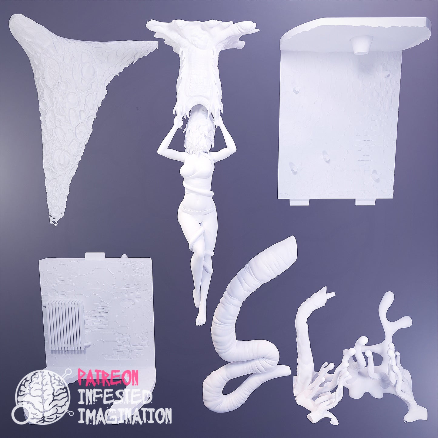 BARNACLE EATING NUDE GIRL (HALF LIFE PRINTABLE SCULPT) - Infested Imagination