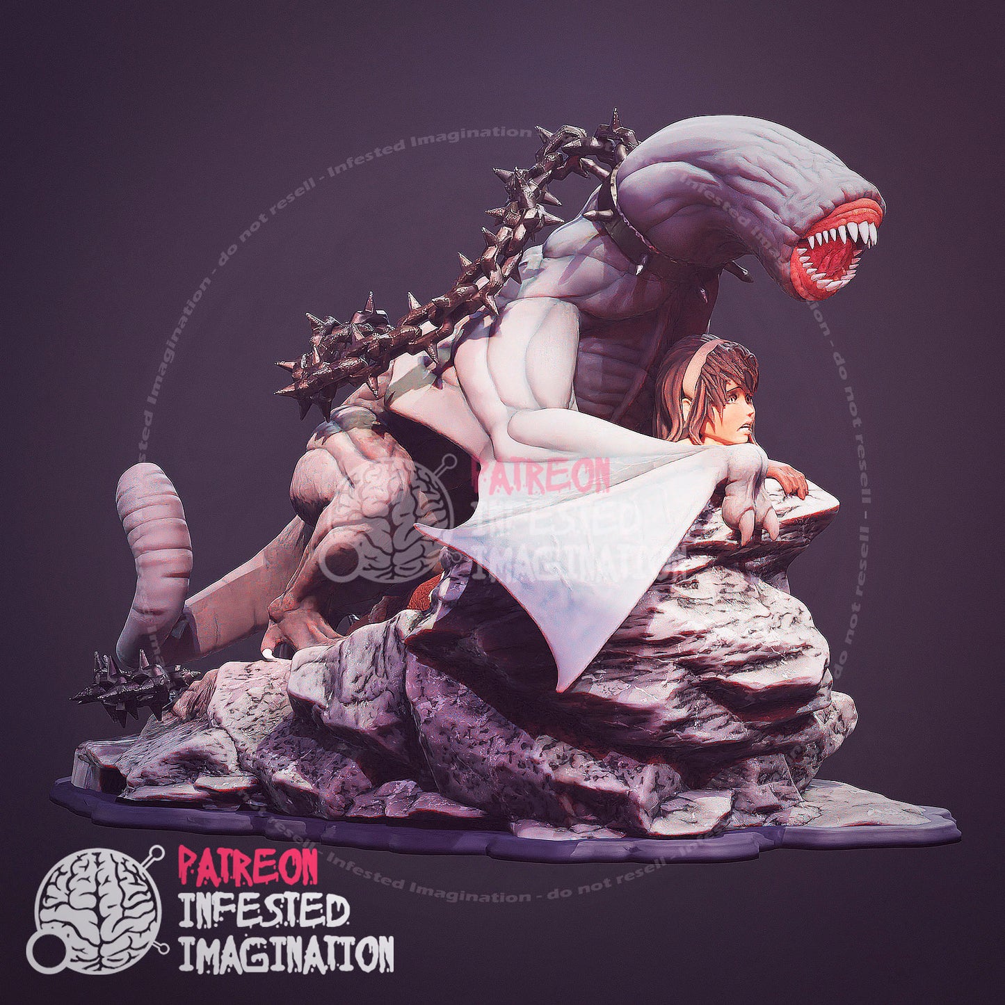 KHEZU MONSTER TAKING A VICTIM HENTAI SCULPT- Infested Imagination