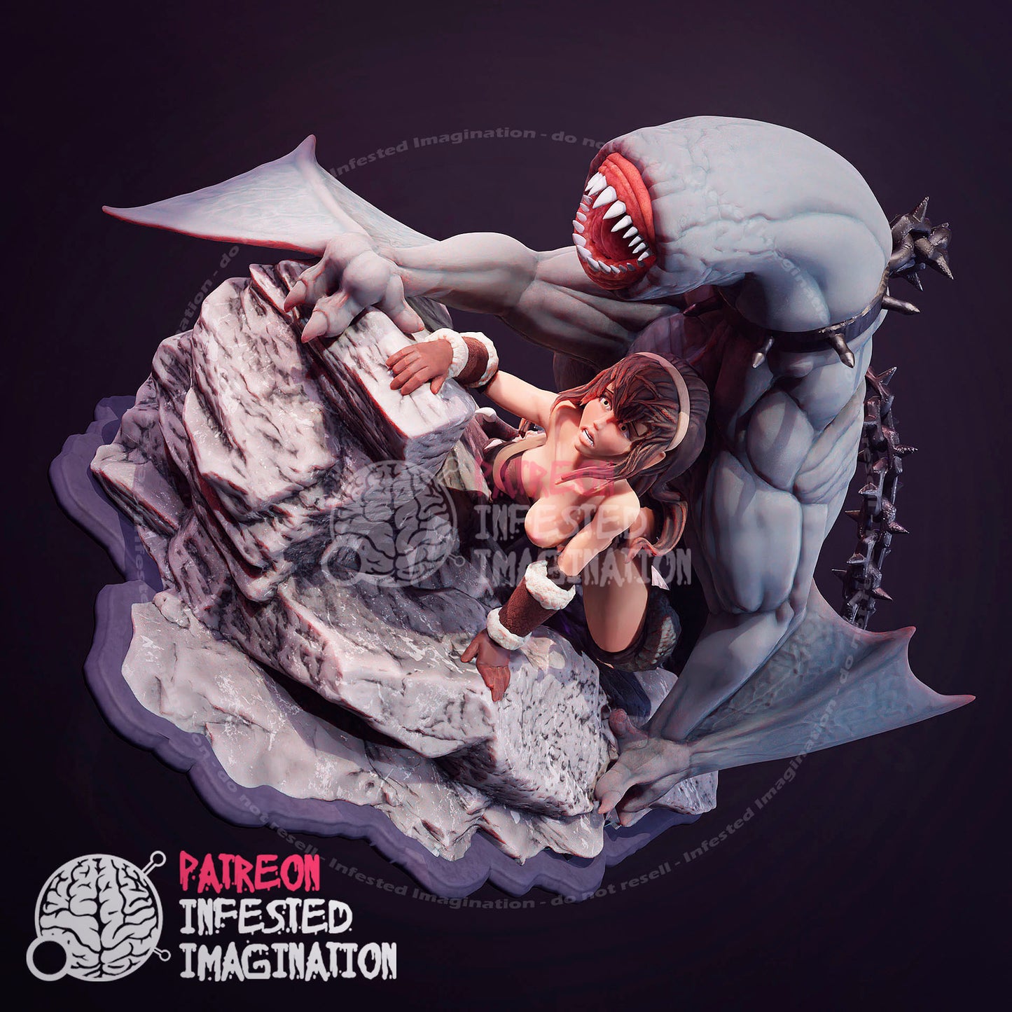 KHEZU MONSTER TAKING A VICTIM HENTAI SCULPT- Infested Imagination