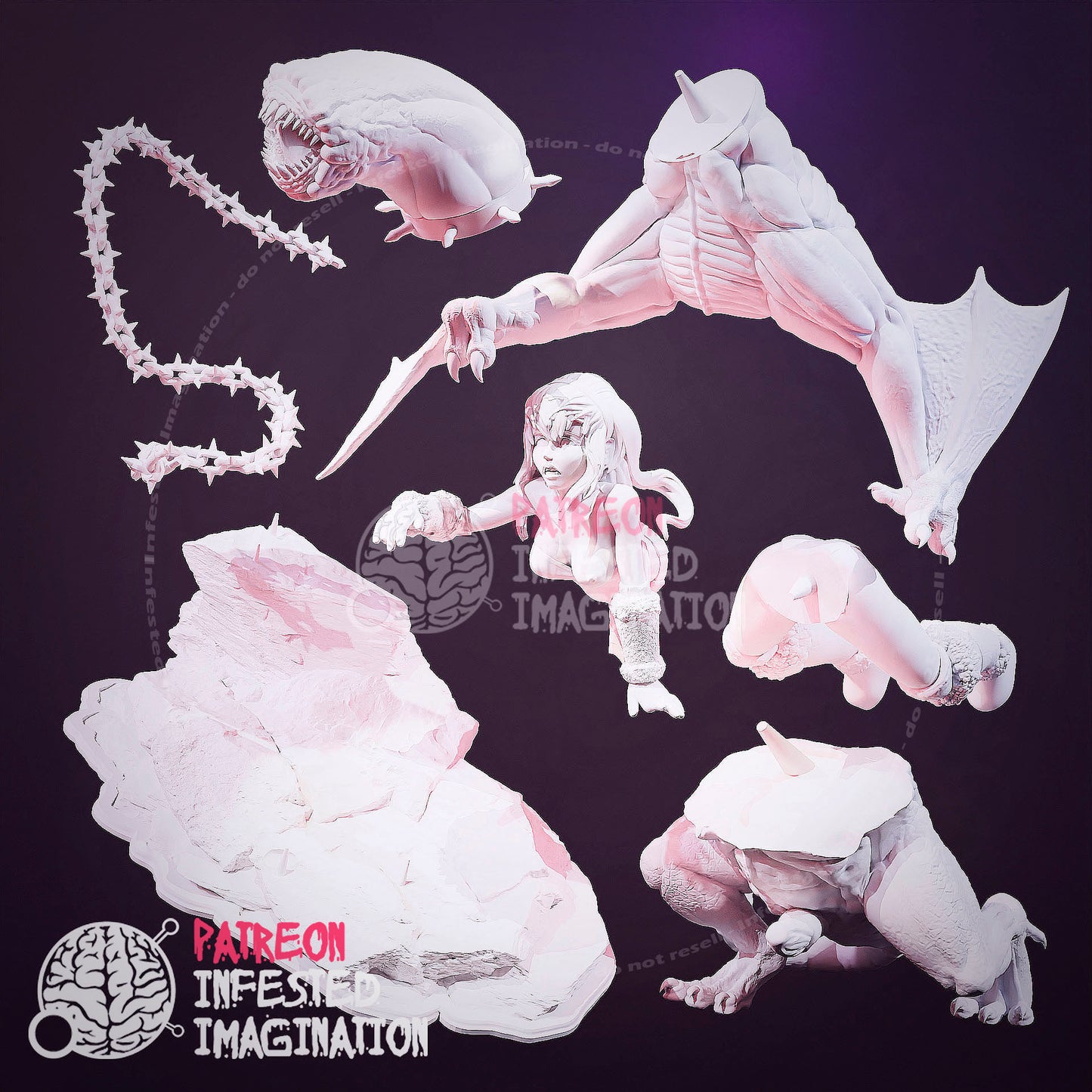 KHEZU MONSTER TAKING A VICTIM HENTAI SCULPT- Infested Imagination
