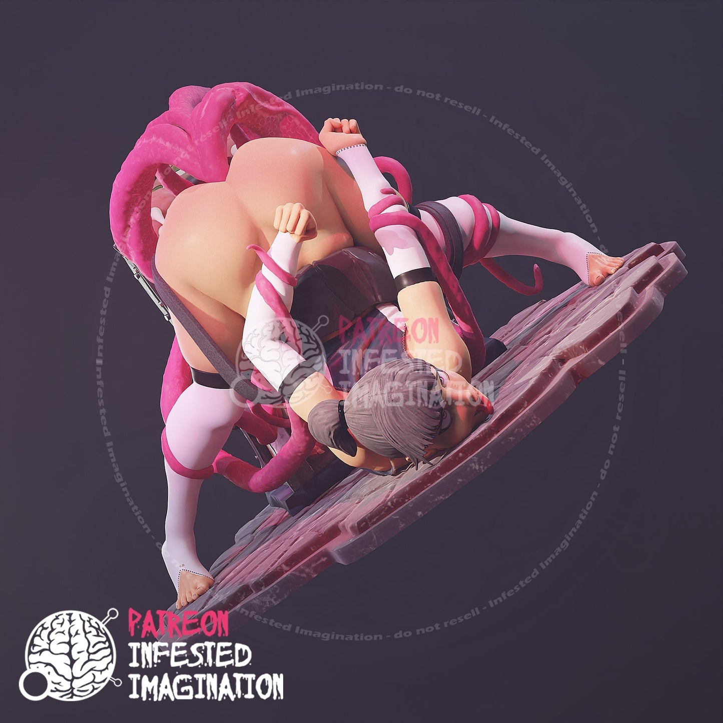 HENTAI MIMIC SCULPT TAKING A GIRL WITH TENTACLES - Infested Imagination