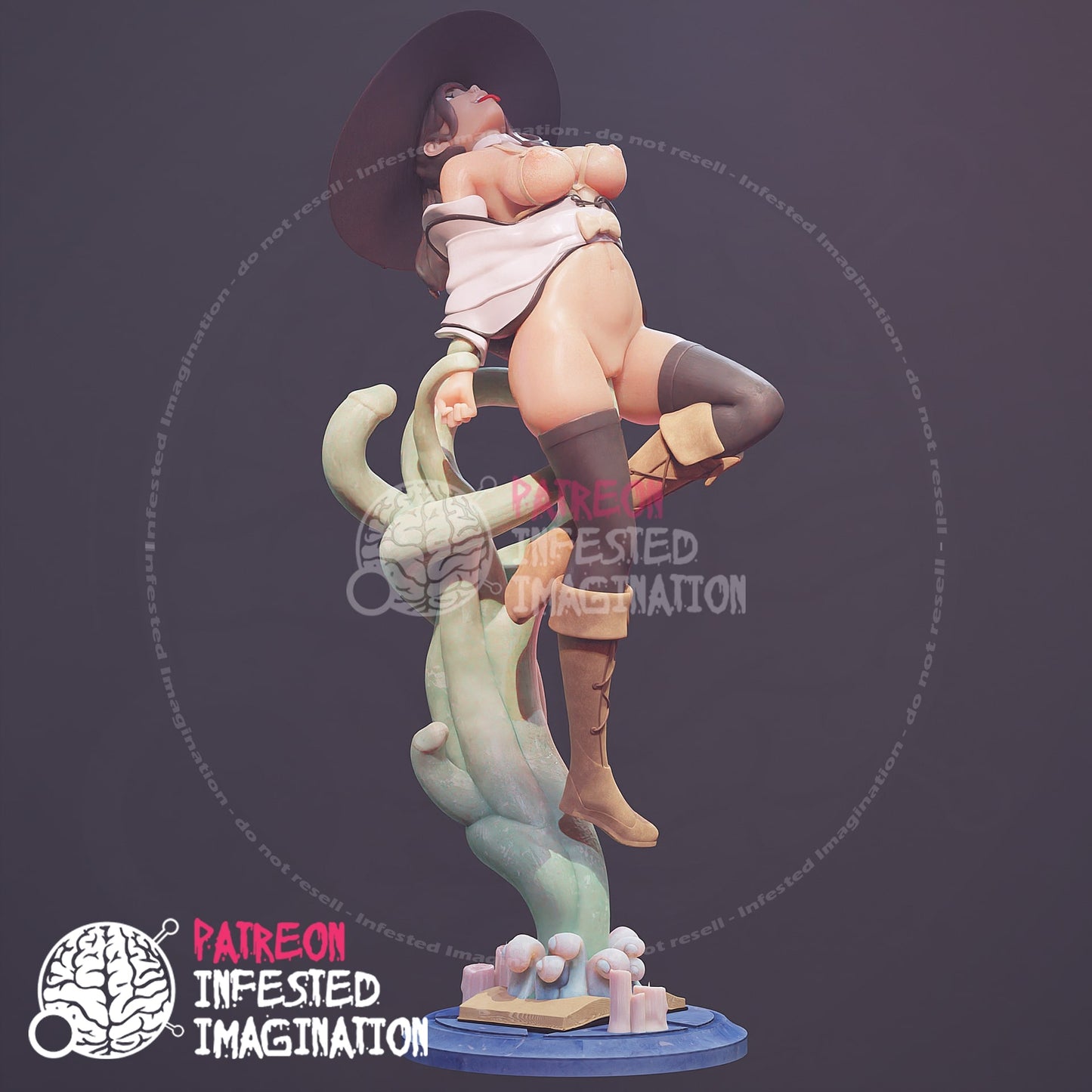 HENTAI WITCH CONJURING TENTACLES SPELL - Infested Imagination