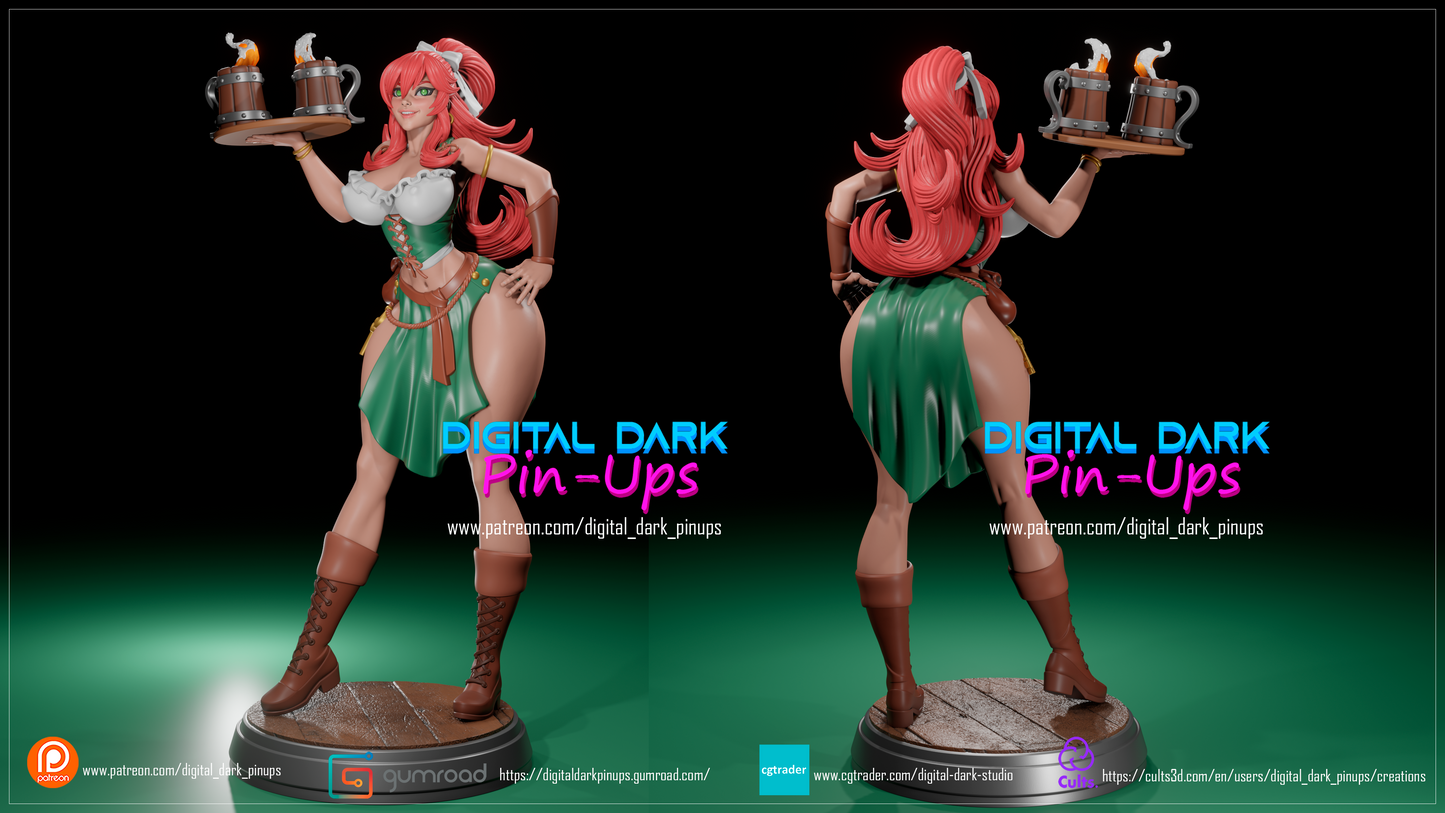 Tavern Barmaid Girl Model Kit By Digital Dark Pinups 18+
