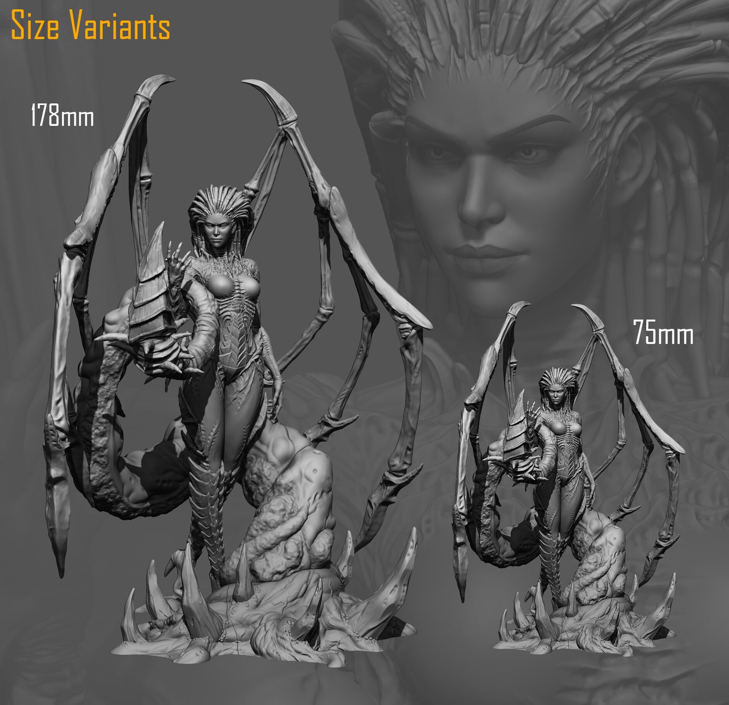 Kerrigan Queen of Blades - Starcraft Resin 3D Printed Model by Nomnom Figures