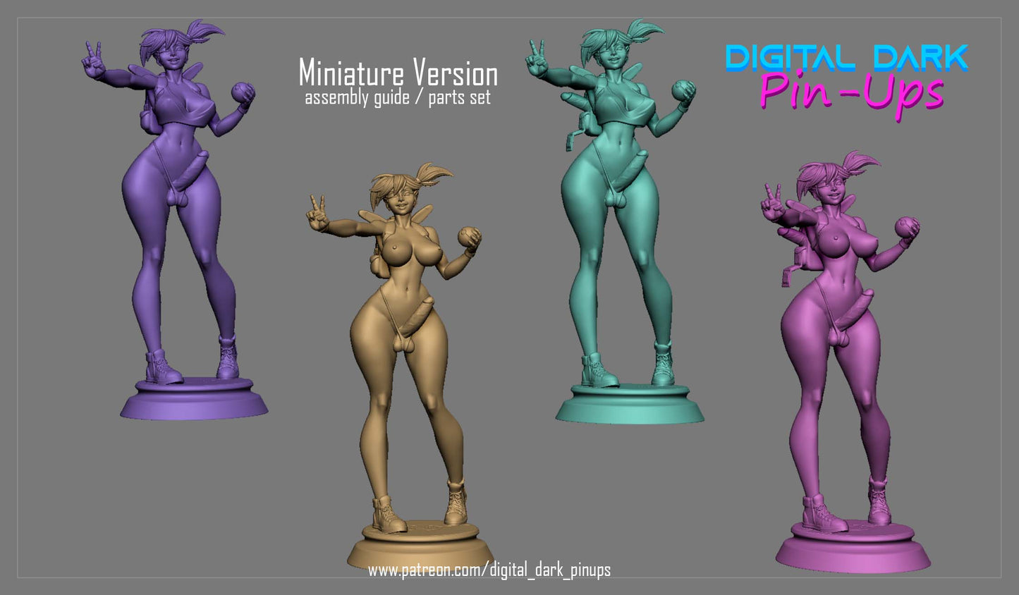 Adult Misty Fan made 3D Model Kit by Digital Dark Pinups 18+