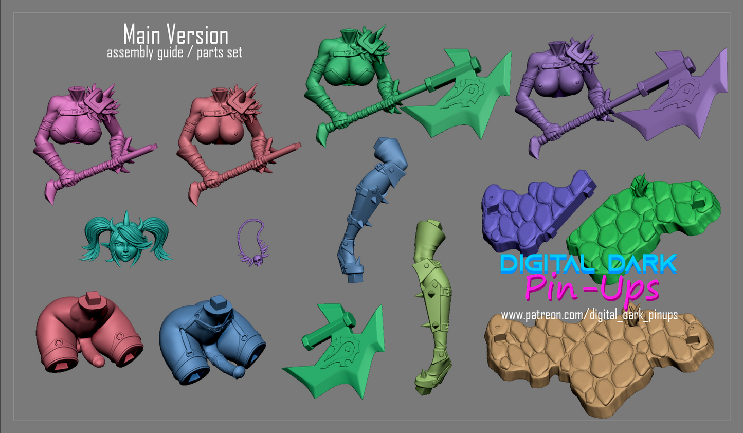 Orc Girl Model Kit By Digital Dark Pinups 18+