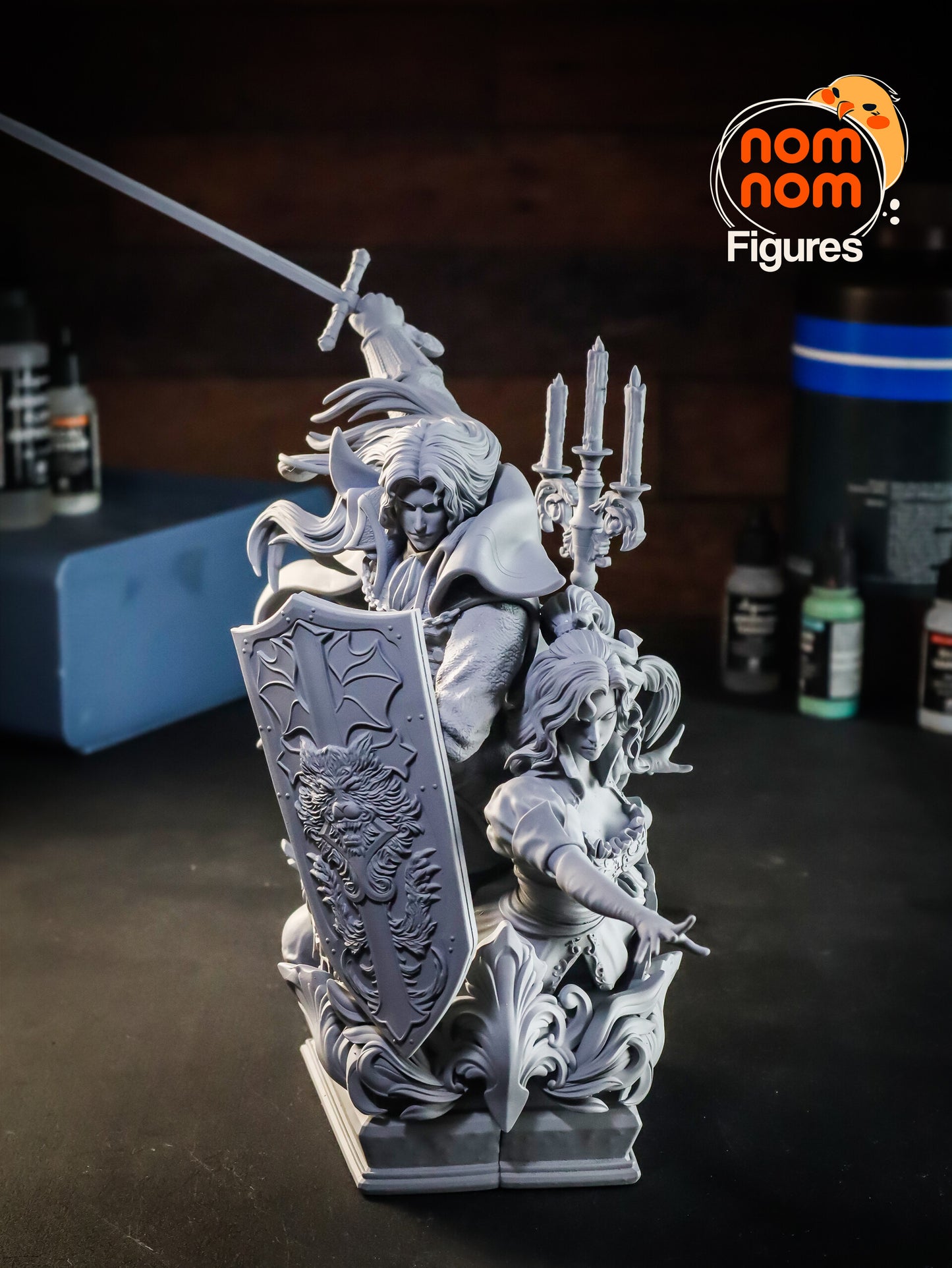 Alucard x Maria - Castlevania Symphony of the Night 3D Printed Model by Nomnom Figures