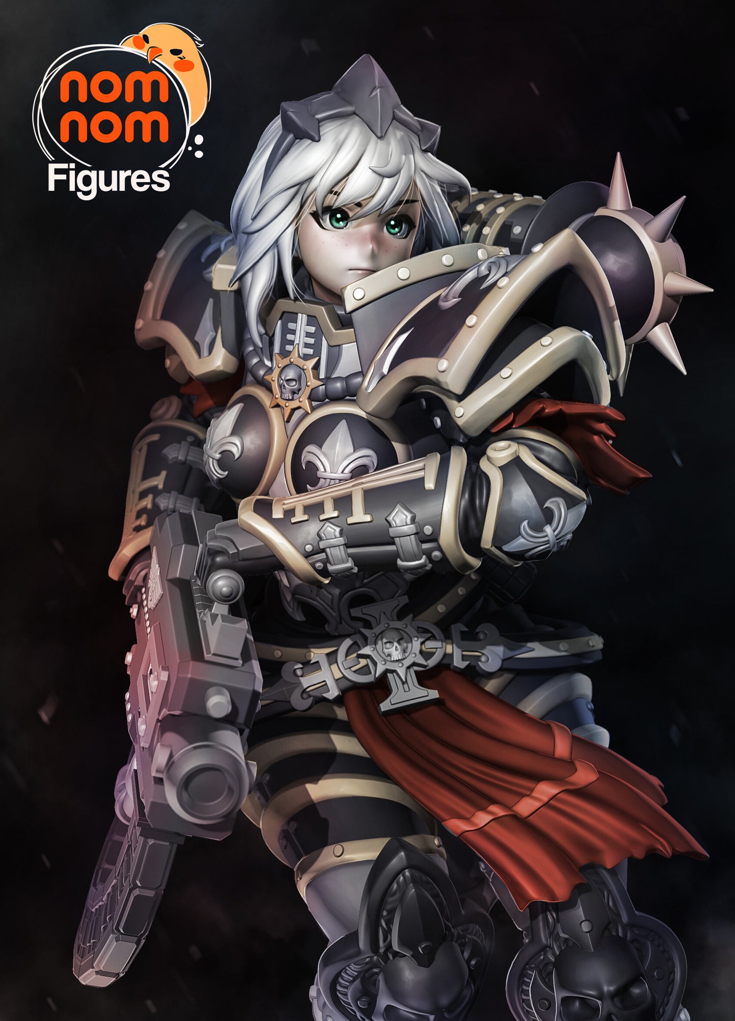 Warhammy Waifu 3D Printed Model by Nomnom Figures