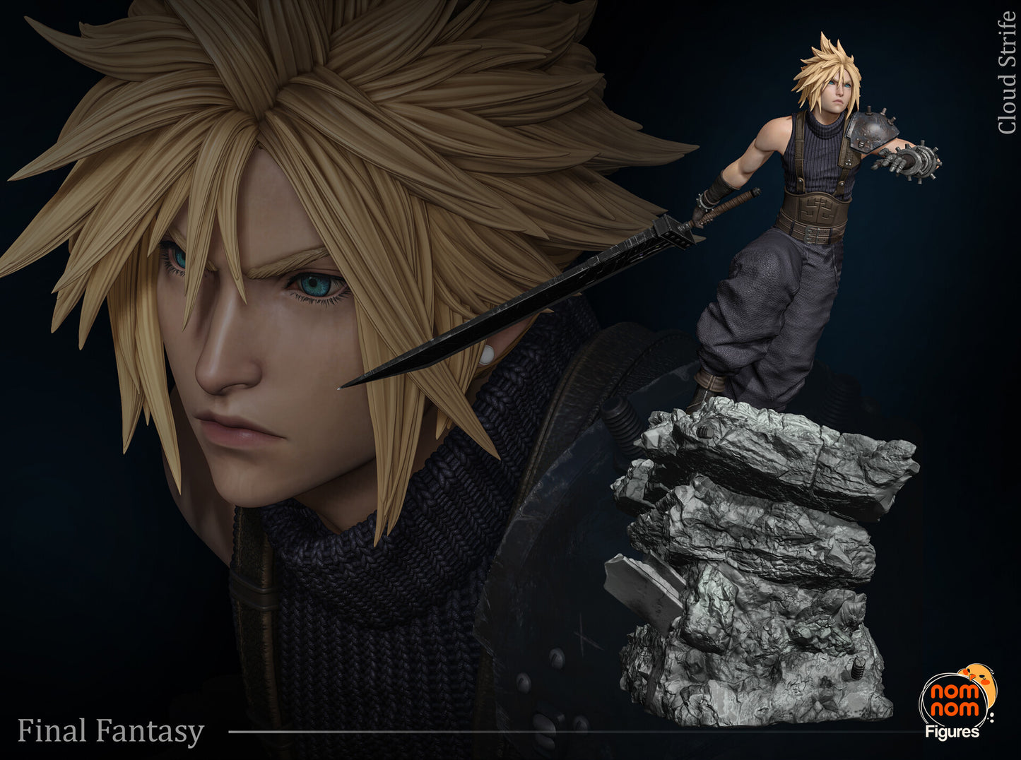 Cloud Strife- Final Fantasy VII 3D Printed Fanmade Model by Nomnom Figures