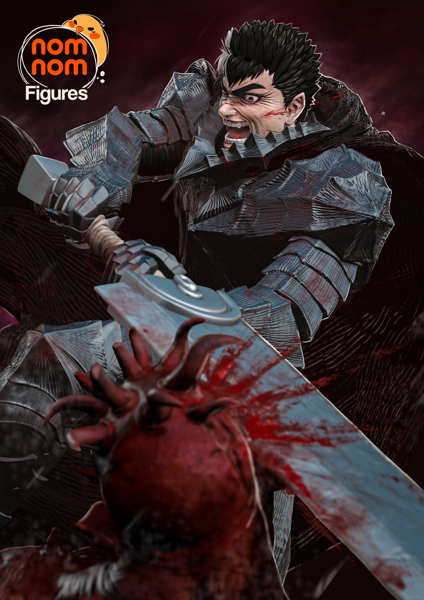 Guts - Berserk - Version 2 3D Printed Fanmade Model by Nomnom Figures