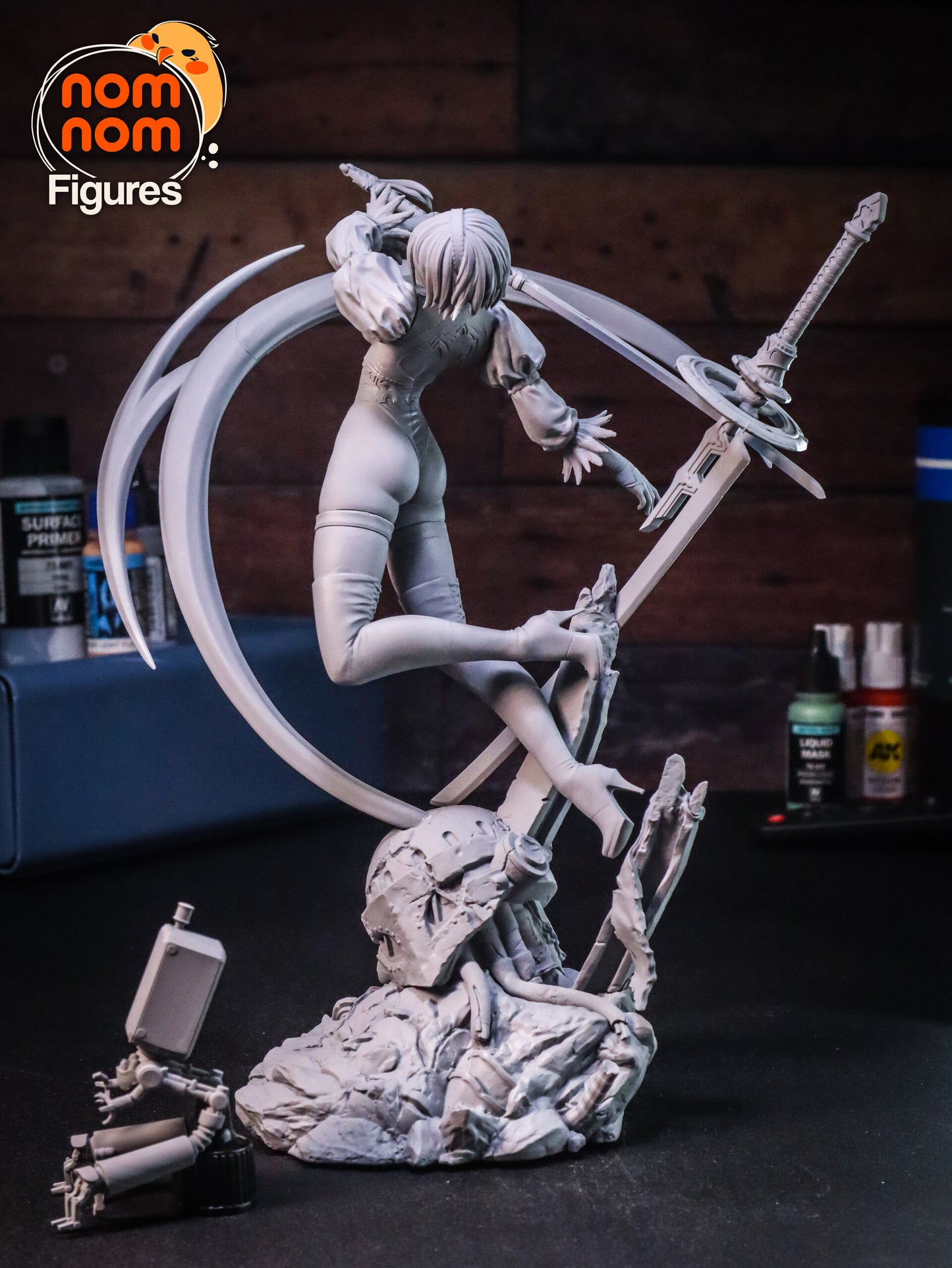 2b - Nier Automata 3D Printed Fanmade Model by Nomnom Figures