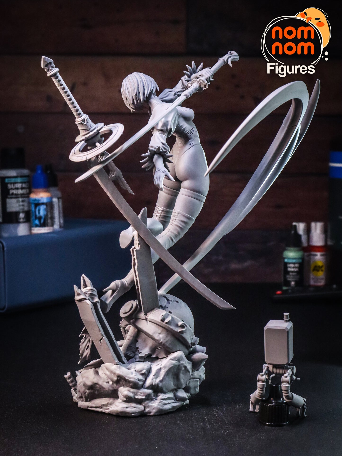 2b - Nier Automata 3D Printed Fanmade Model by Nomnom Figures