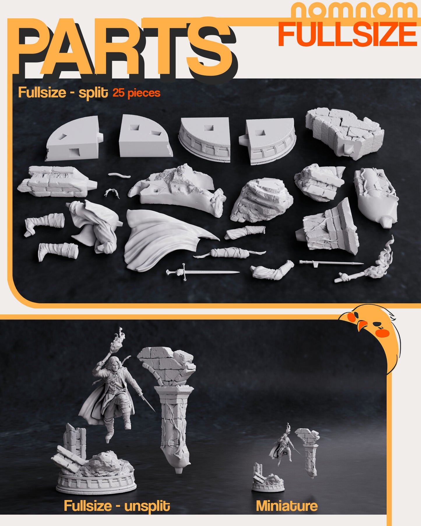Aragorn - Lord of the Rings 3D Printed Fanmade Model by Nomnom Figures