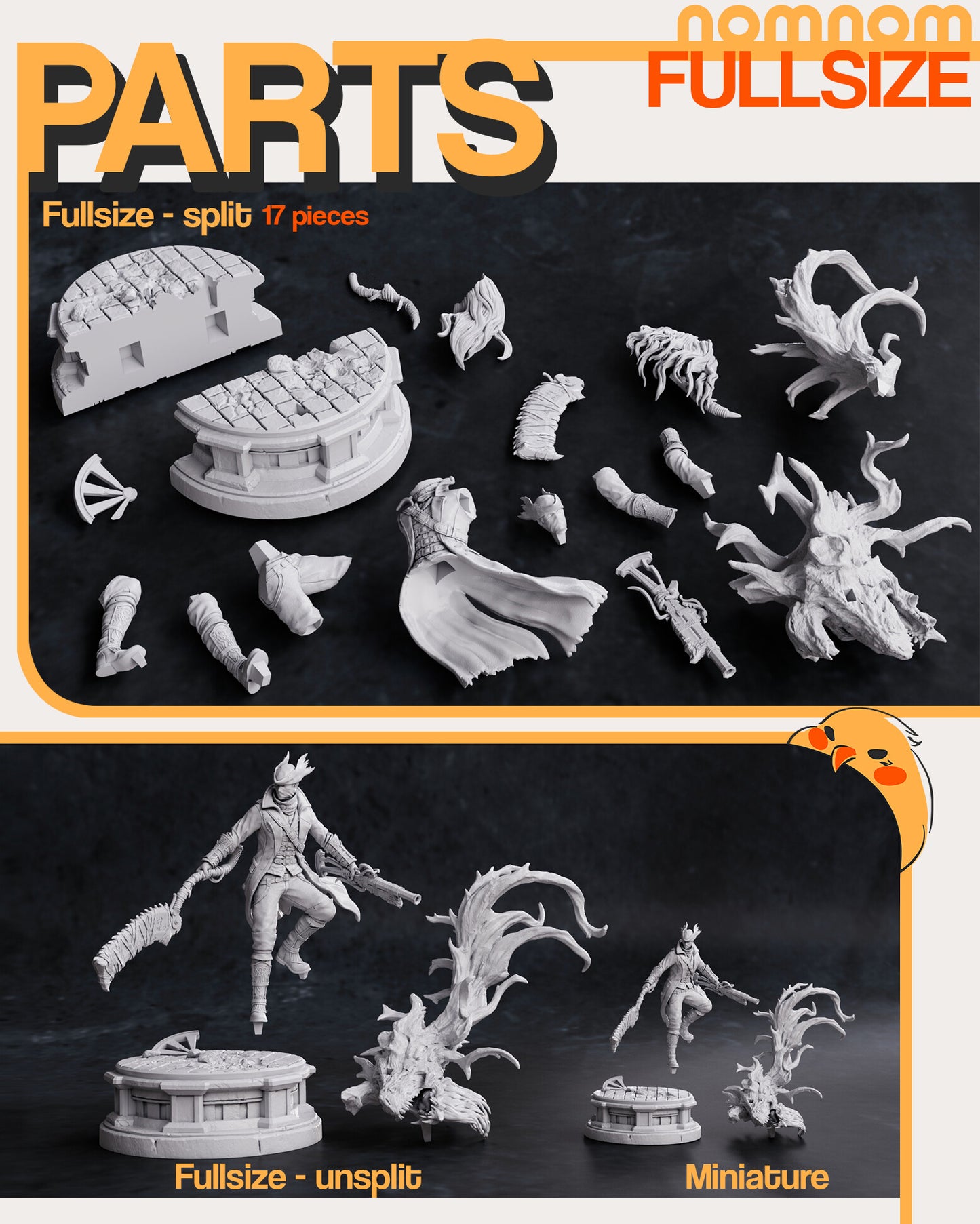 Hunter - Bloodborne 3D Printed Fanmade Model by Nomnom Figures