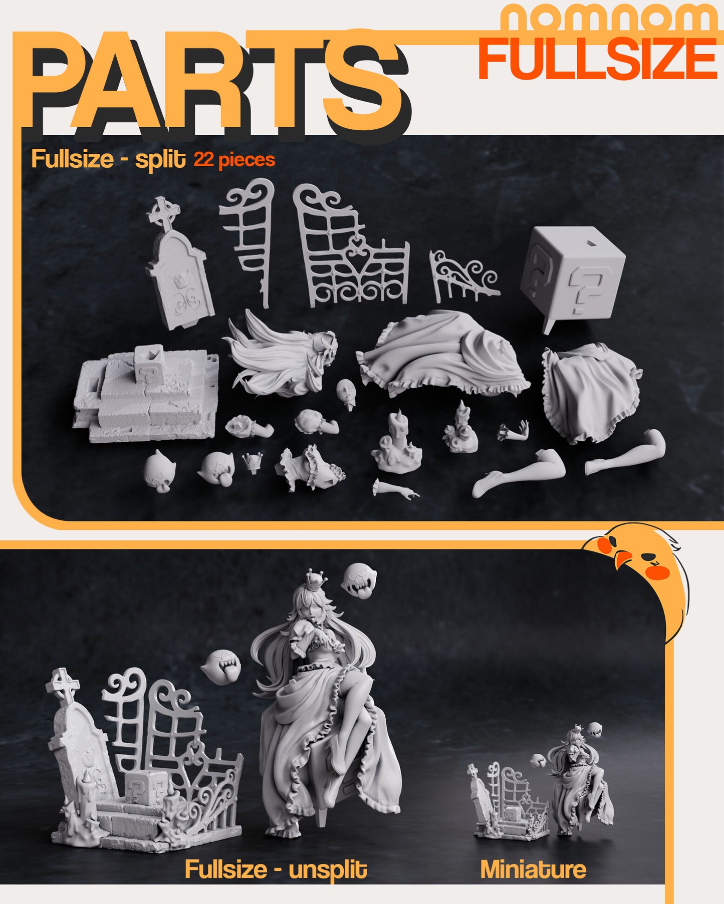Booette - Super Mario 3D Printed Fanmade Model by Nomnom Figures