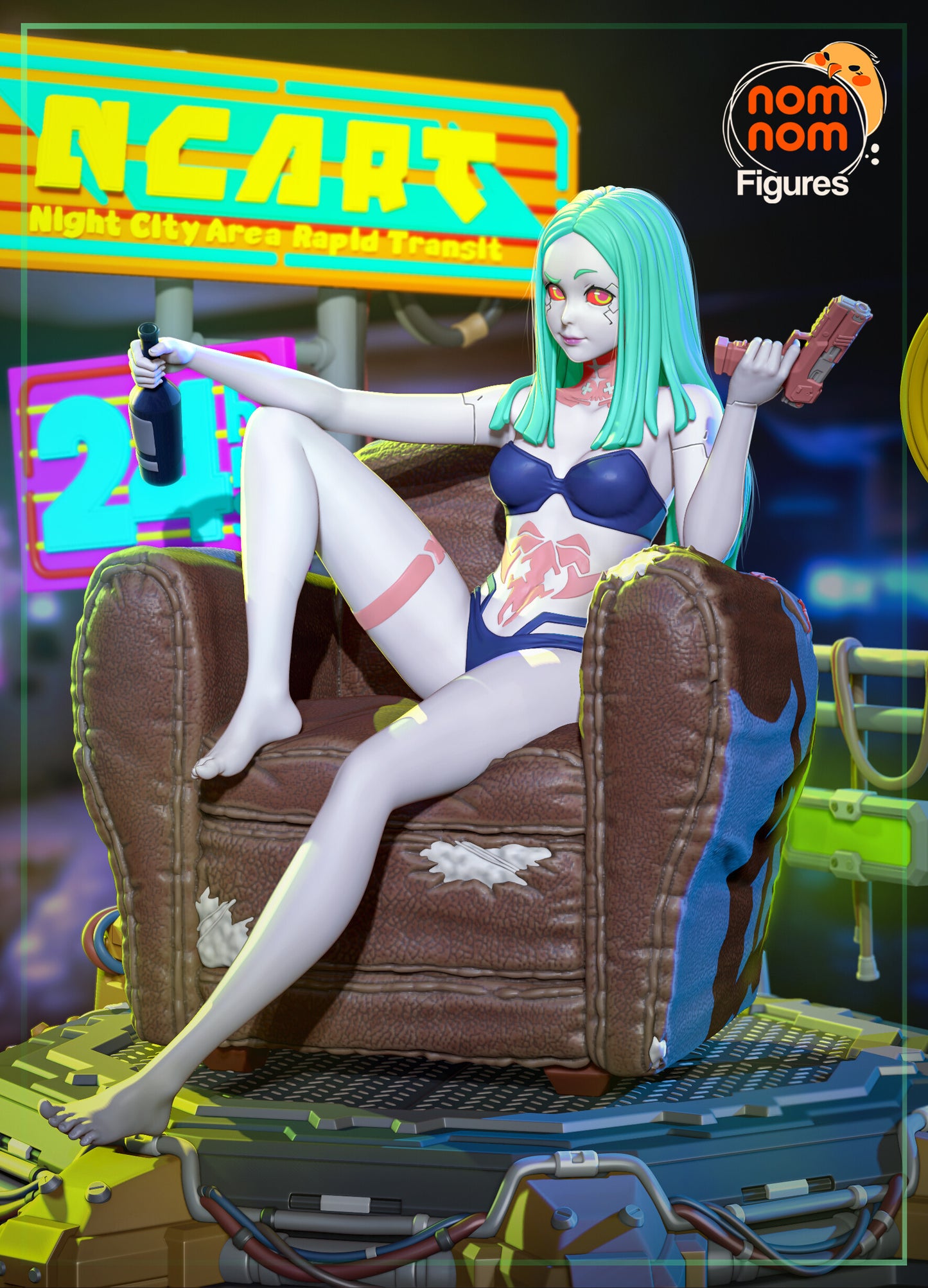 Rebecca - Cyberpunk Edgerunners 3D Printed Fanmade Model by Nomnom Figures
