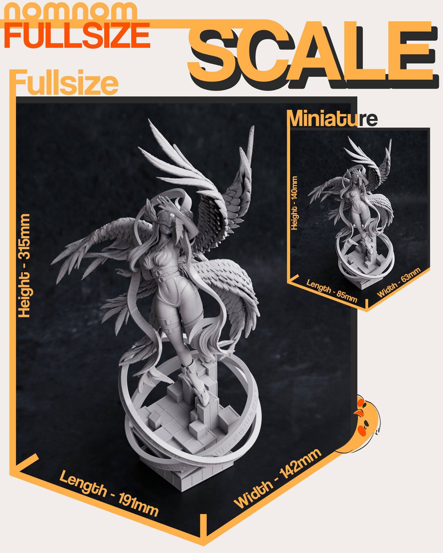 Angewomon - Digimon 3D Printed Fanmade Model by Nomnom Figures
