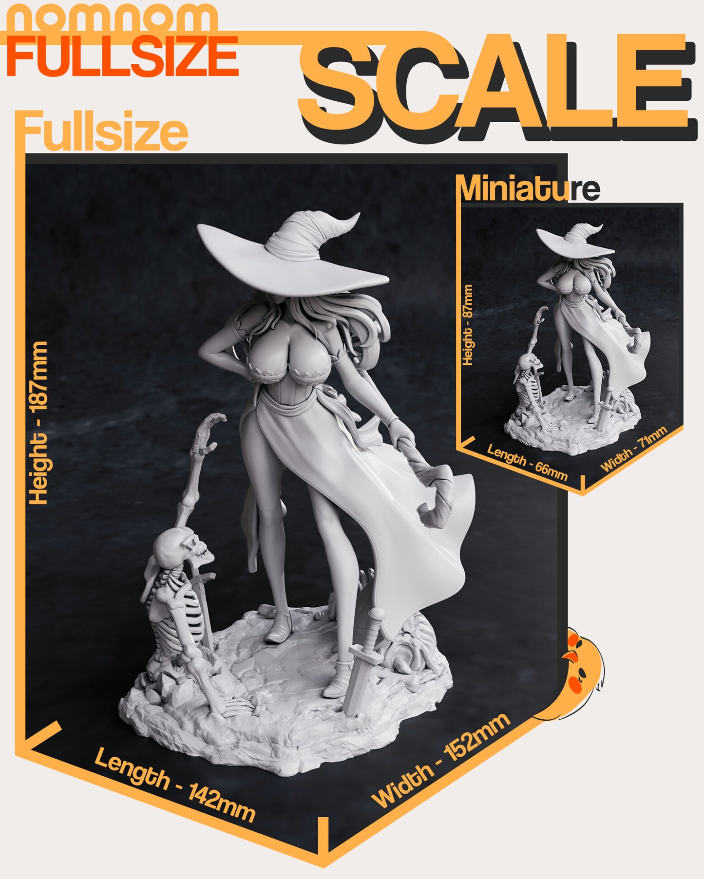 Sorceress - Dragon's Crown 3D Printed Model by Nomnom Figures