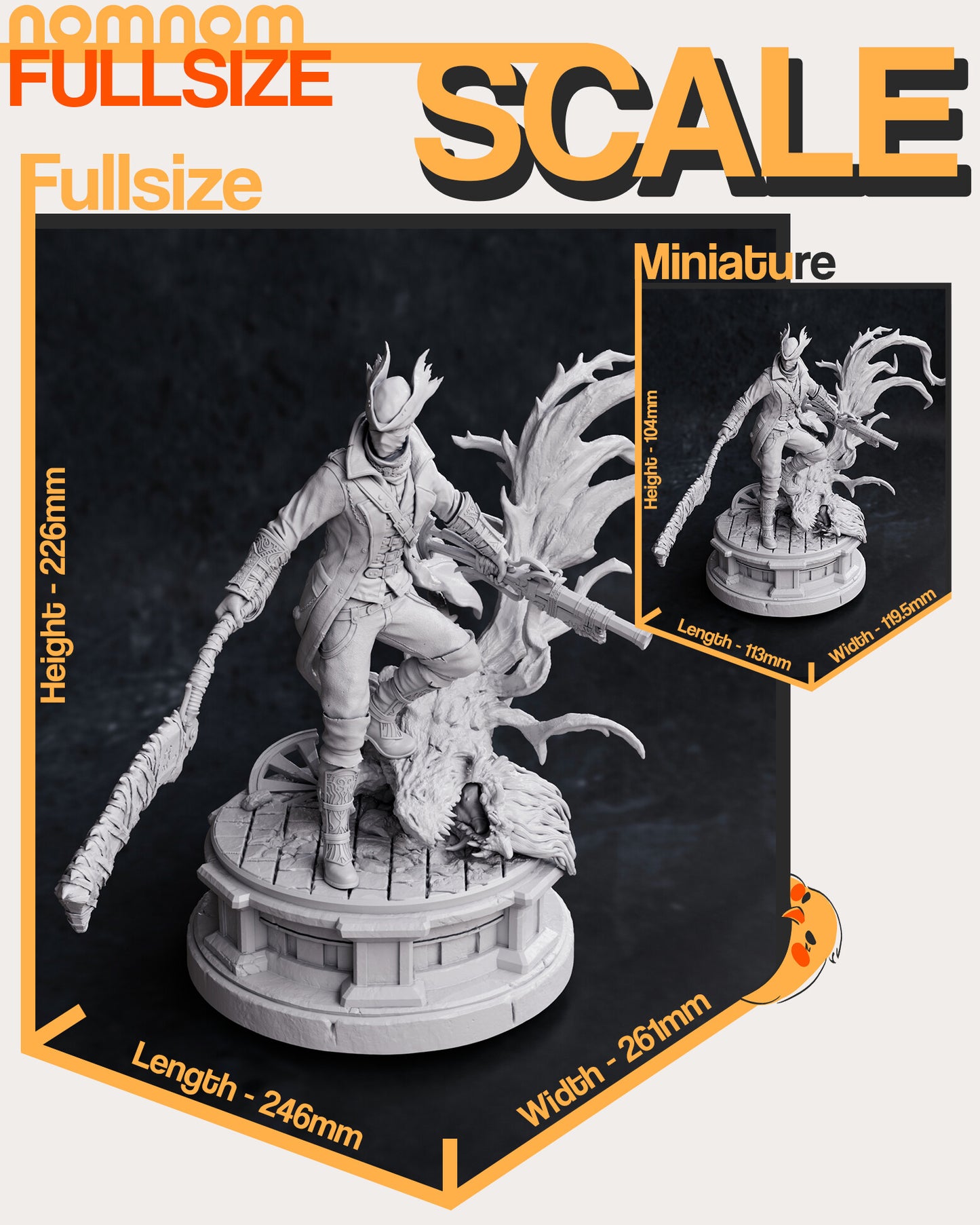 Hunter - Bloodborne 3D Printed Fanmade Model by Nomnom Figures