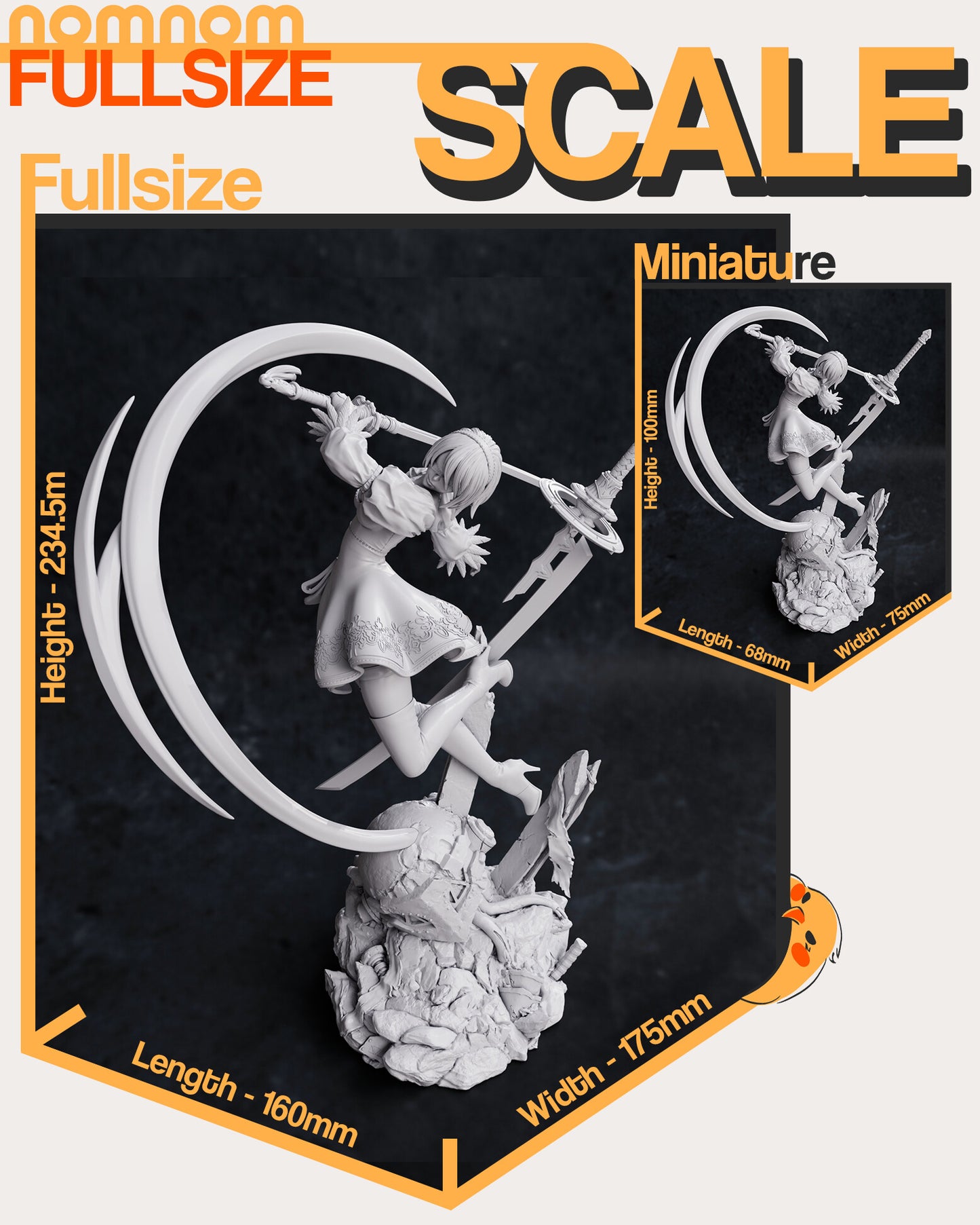 2b - Nier Automata 3D Printed Fanmade Model by Nomnom Figures