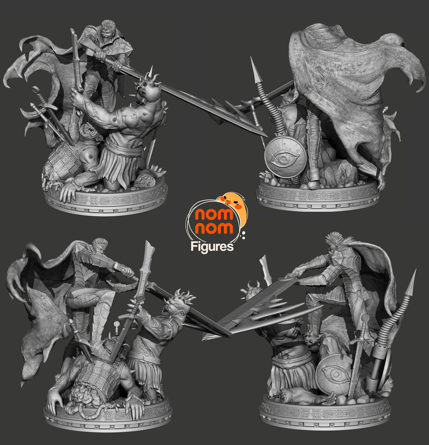 Guts - Berserk - Version 2 3D Printed Fanmade Model by Nomnom Figures