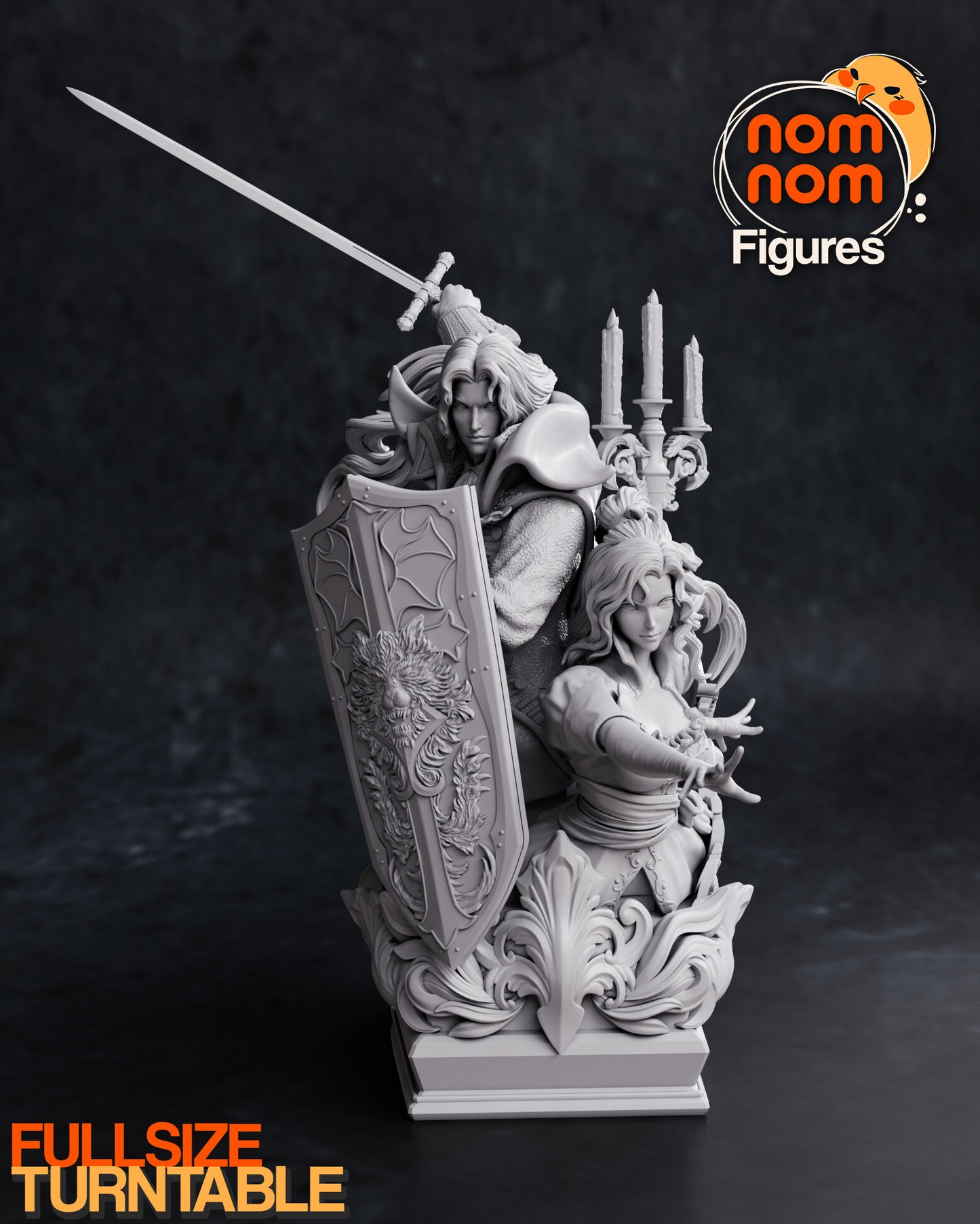 Alucard x Maria - Castlevania Symphony of the Night 3D Printed Model by Nomnom Figures