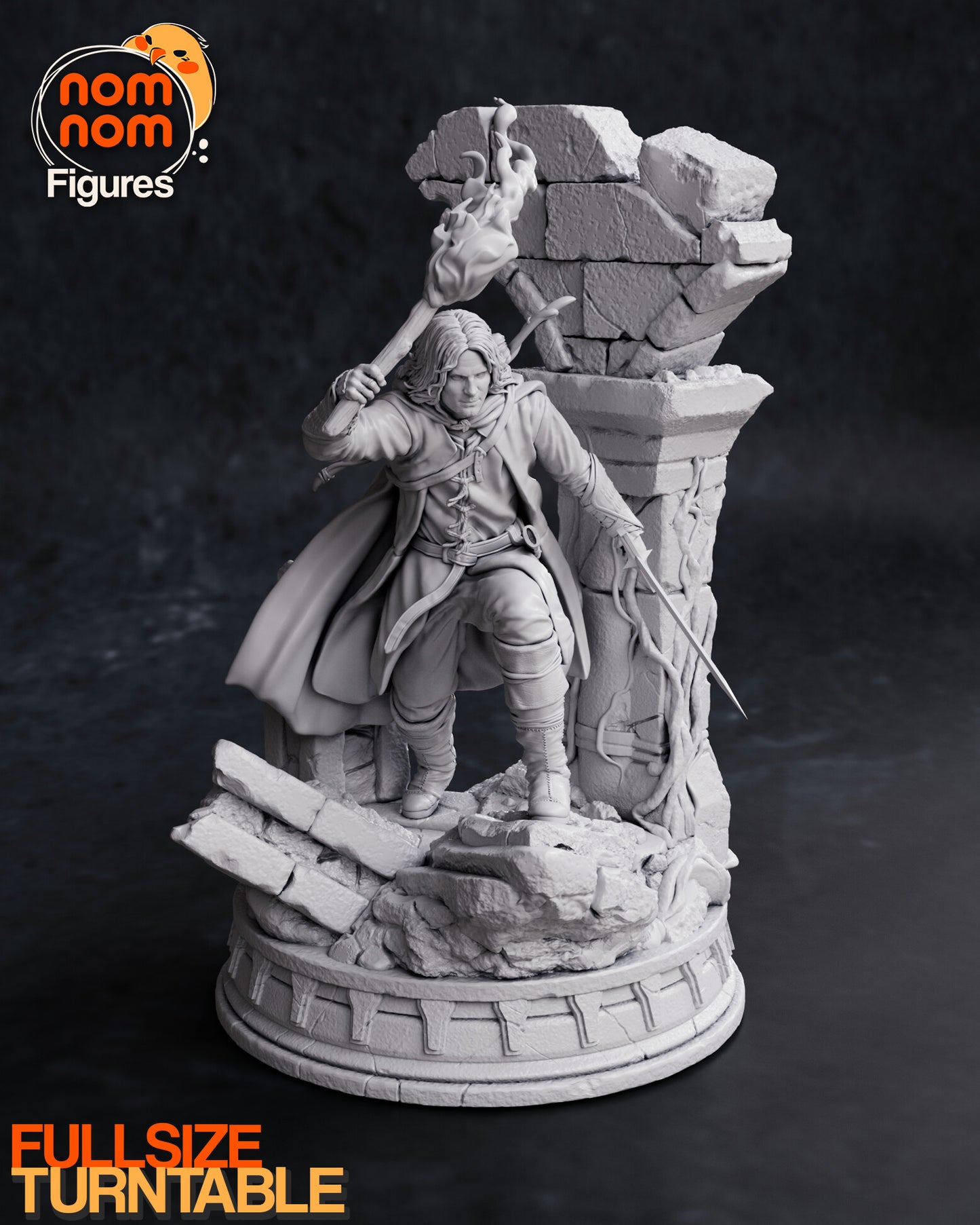 Aragorn - Lord of the Rings 3D Printed Fanmade Model by Nomnom Figures