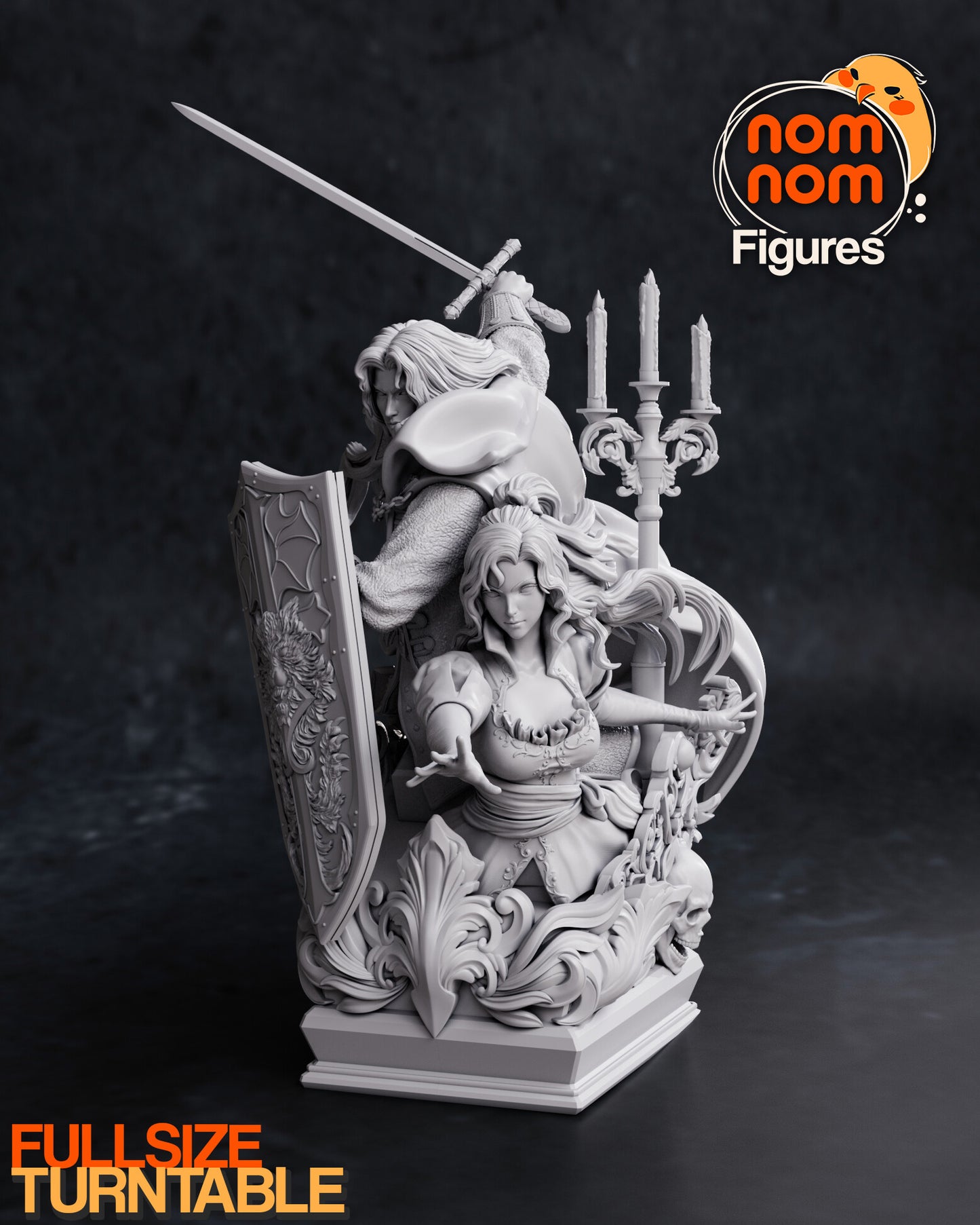 Alucard x Maria - Castlevania Symphony of the Night 3D Printed Model by Nomnom Figures