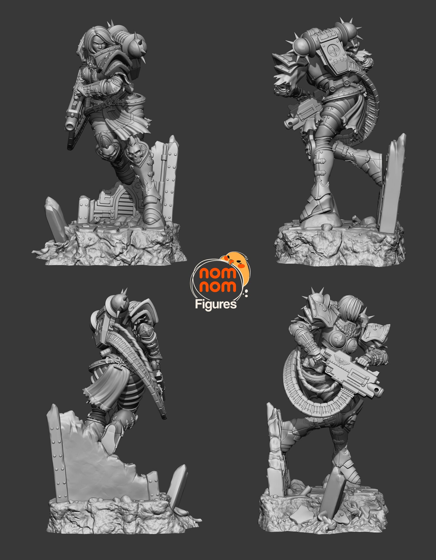 Warhammy Waifu 3D Printed Model by Nomnom Figures