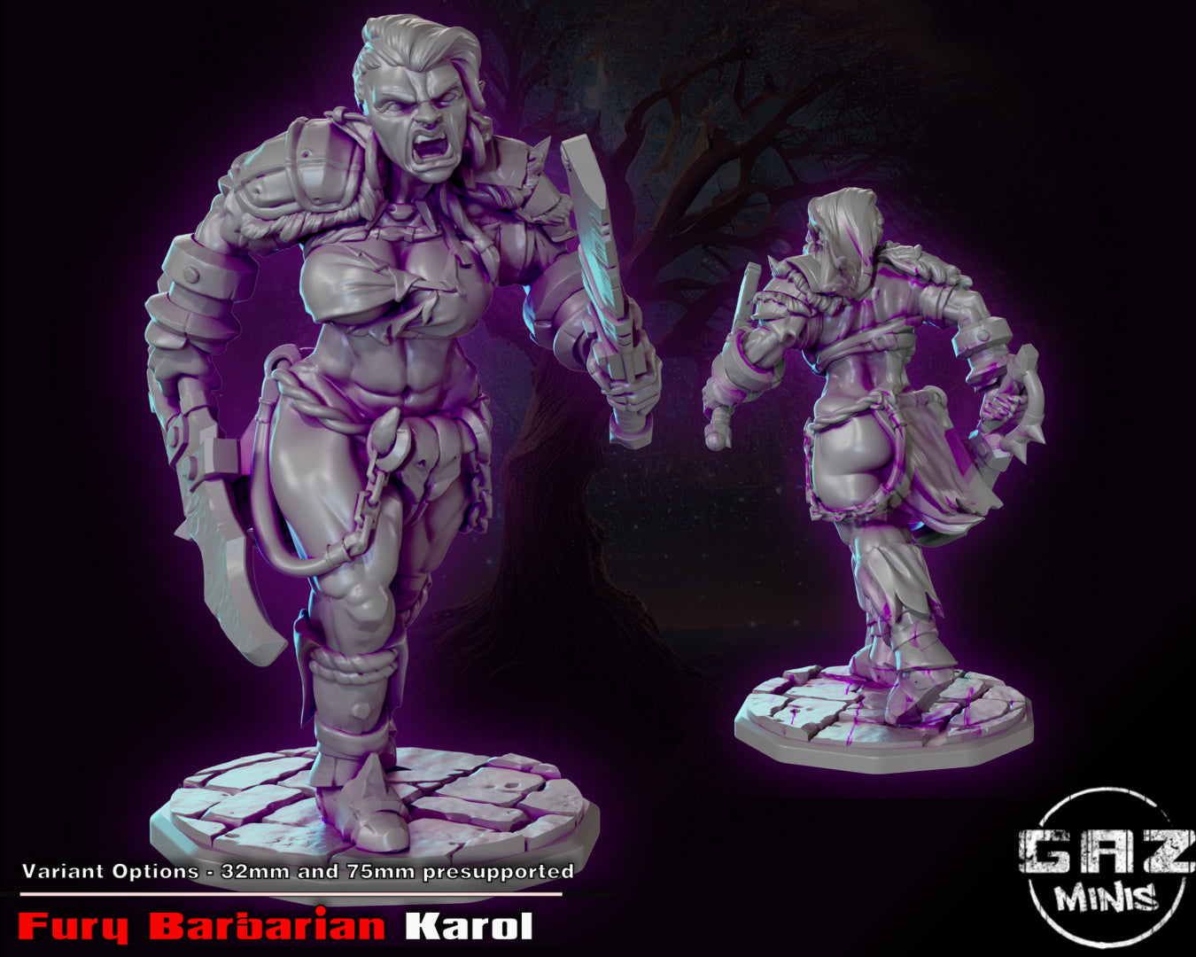 Karol, Fury Barbarian by Gaz Minis