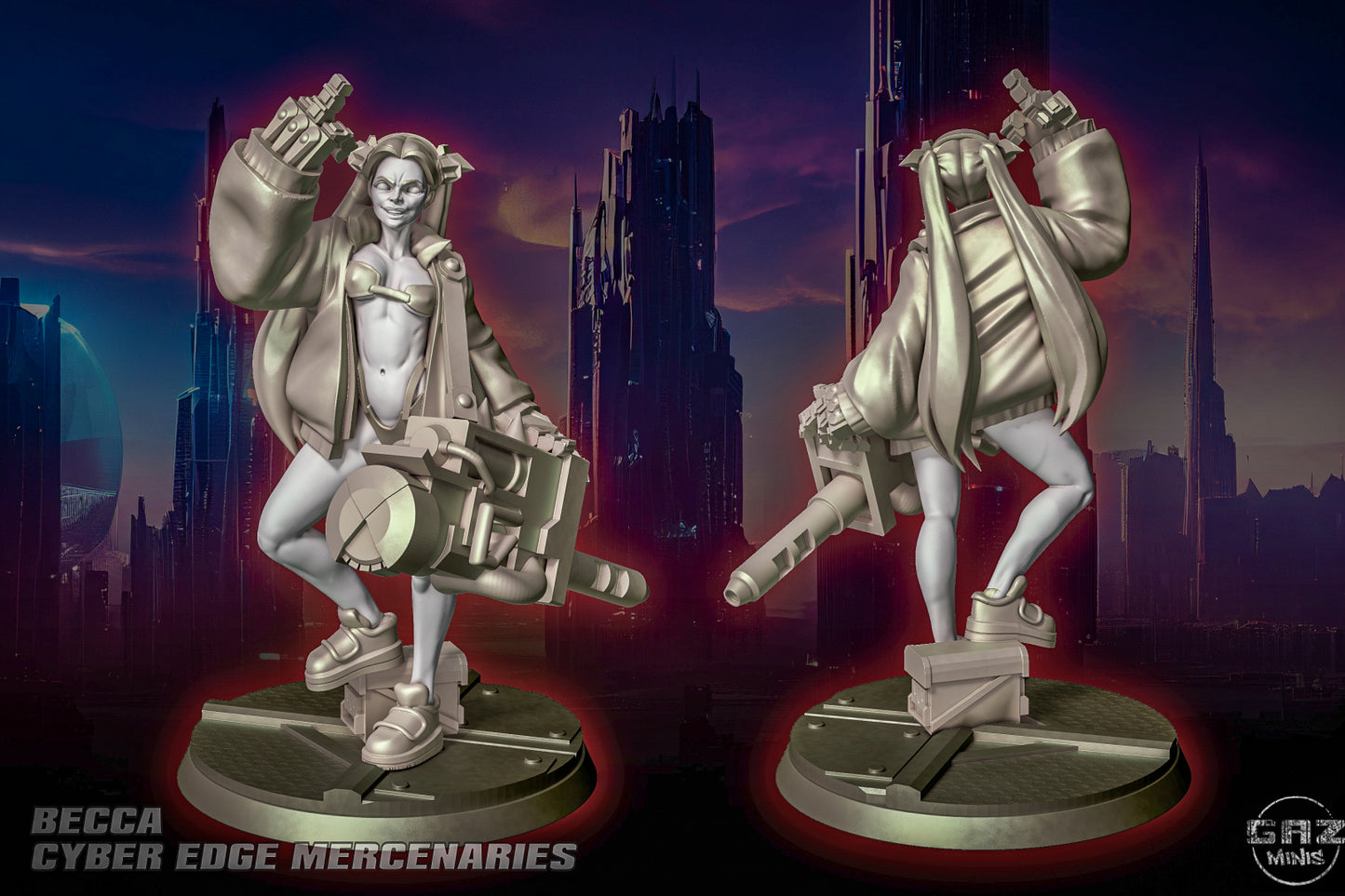 Becca - Cyber Edge mercenary by Gaz Minis
