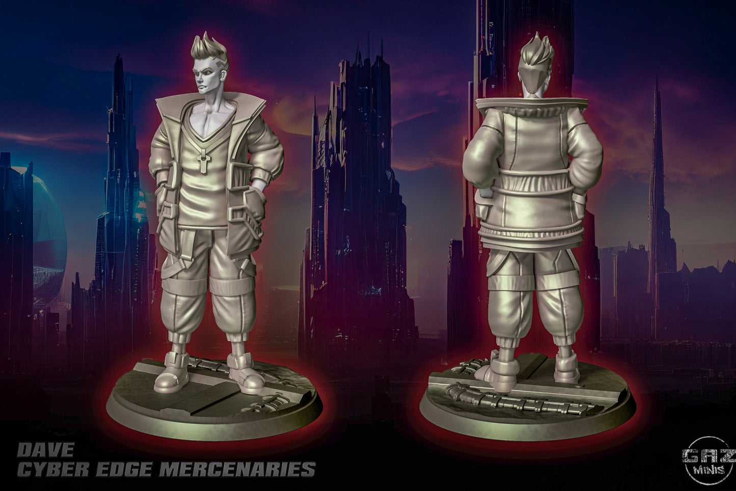 Dave - Cyber Edge Mercenary by Gaz Minis