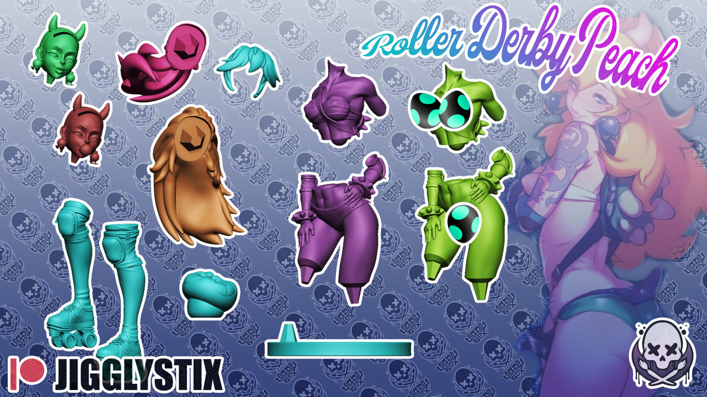 Roller Derby Peach By JigglyStix