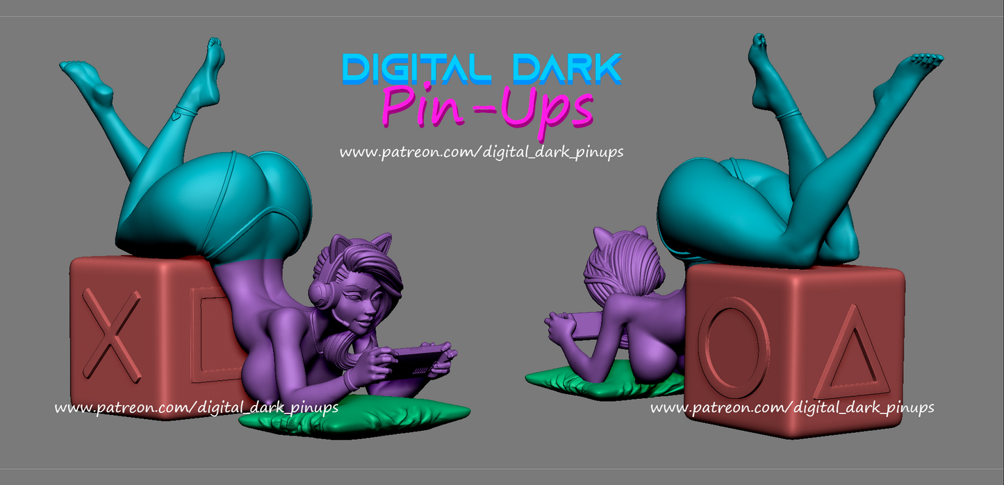 Girl Gamer Steam Deck Model Kit By Digital Dark Pinups 18+
