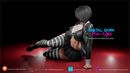 Adult Wednesday Cosplay Model by Digital Dark 18+