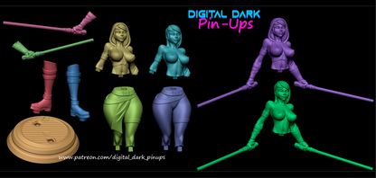 JEDI GIRL Resin Model Kit By Digital Dark Pinups 18+