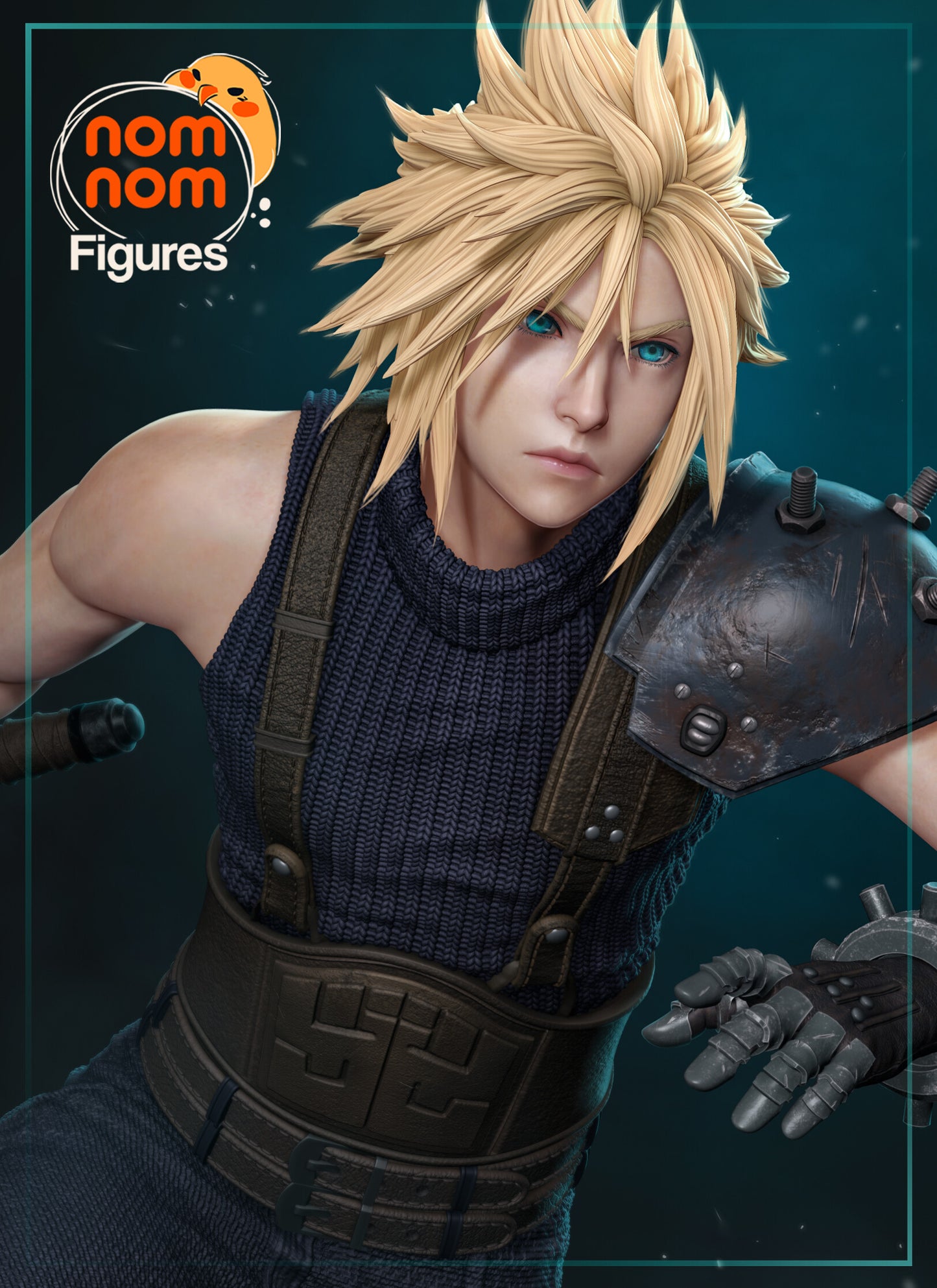 Cloud Strife- Final Fantasy VII 3D Printed Fanmade Model by Nomnom Figures