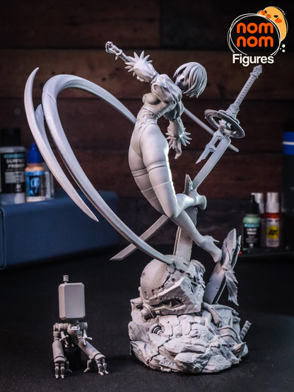 2b - Nier Automata 3D Printed Fanmade Model by Nomnom Figures