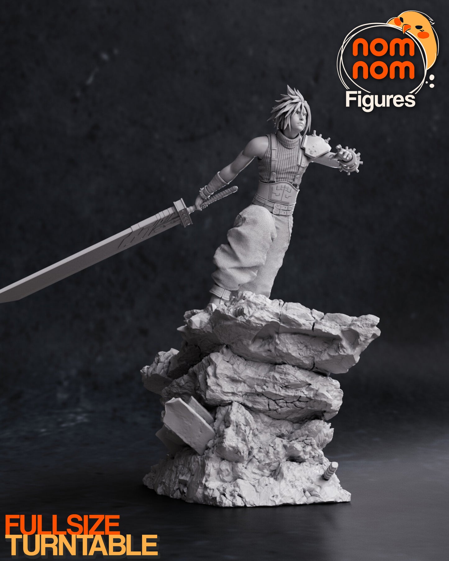 Cloud Strife- Final Fantasy VII 3D Printed Fanmade Model by Nomnom Figures