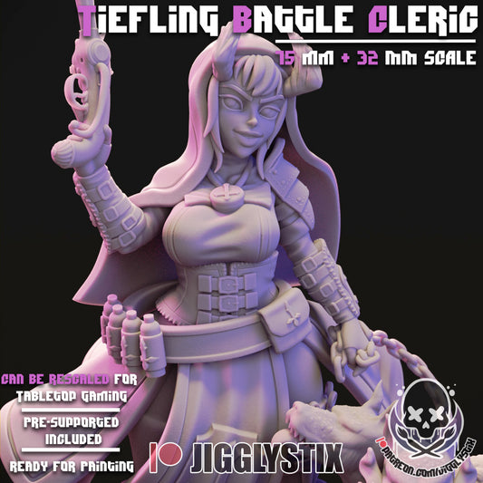 Tiefling Battle Cleric By JigglyStix