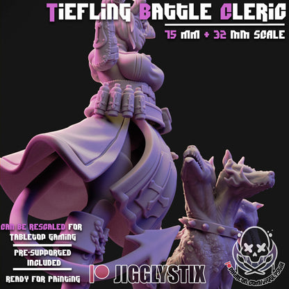 Tiefling Battle Cleric By JigglyStix