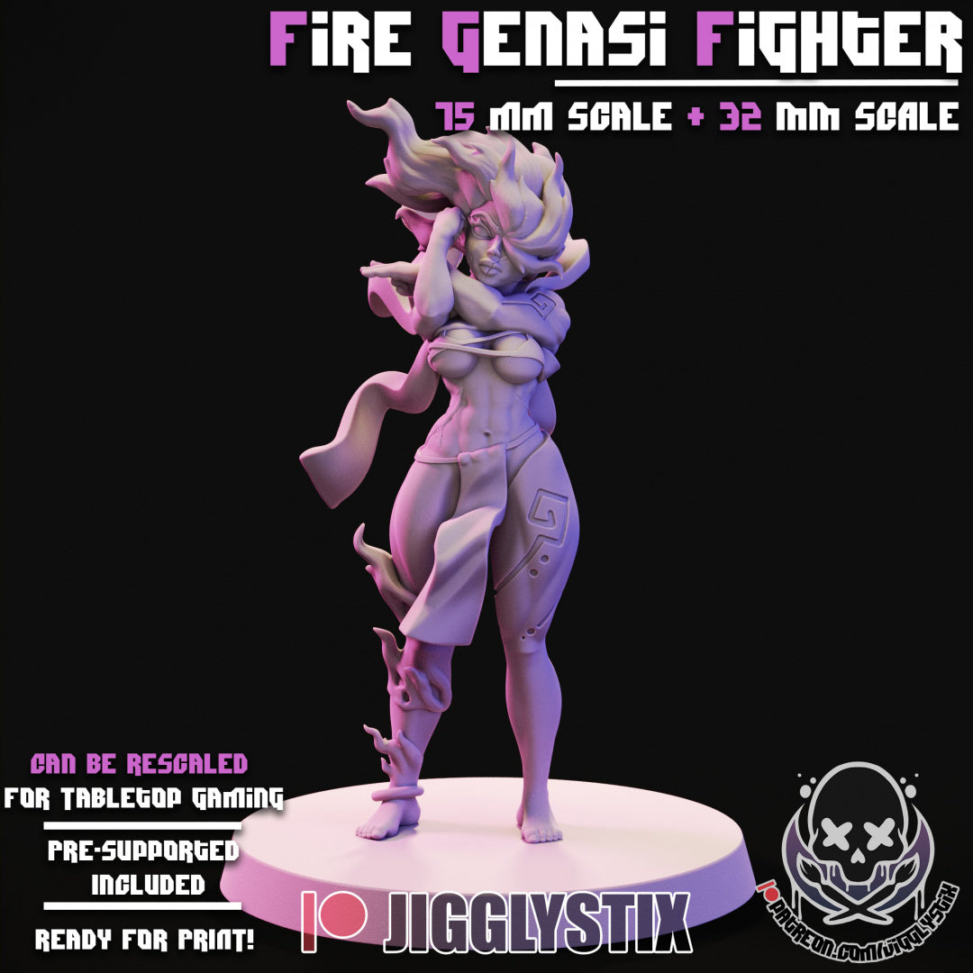 Fire Genasi Fighter By JigglyStix