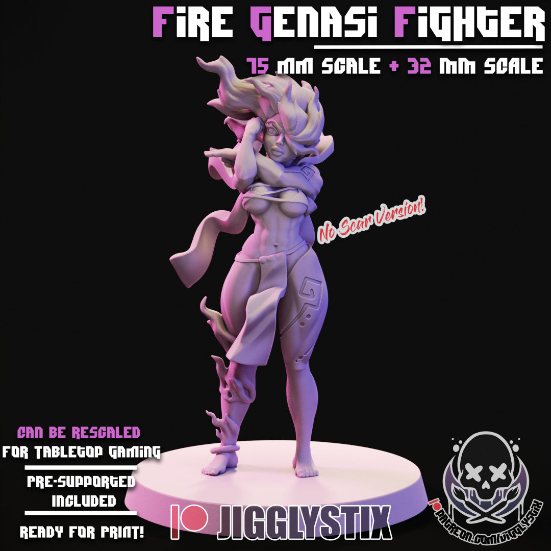 Fire Genasi Fighter By JigglyStix