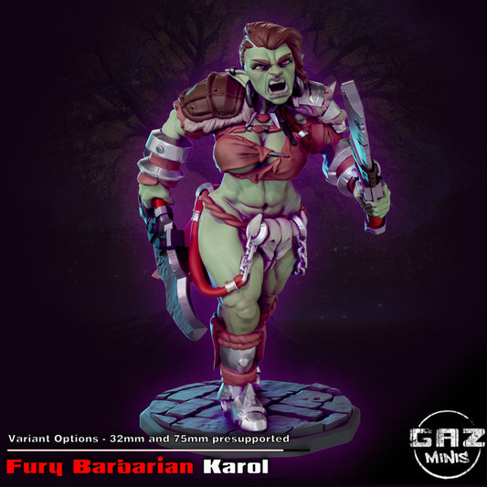 Karol, Fury Barbarian by Gaz Minis