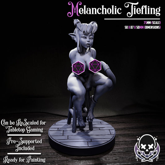 Melancholic Tiefling By JigglyStix