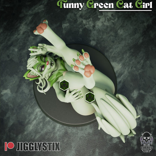 Funny Green Cat Girl By JigglyStix
